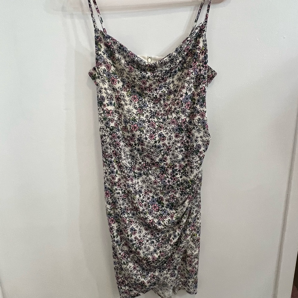 Floral BCBG rouched dress